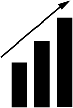 Growth icon showing rising bar chart